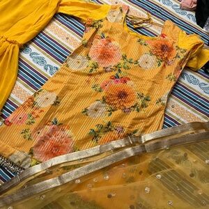 Vibrant yellow salwar Kameez/ sharara/gharara